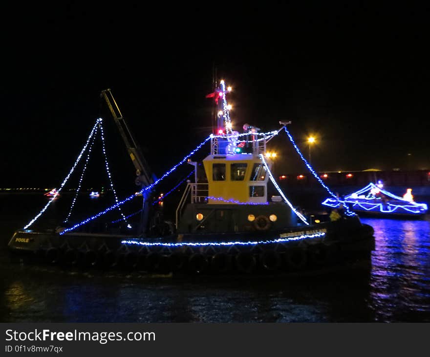 Poole Flotilla of Lights &#x22;Herbert Ballam&#x22; tug. Poole Flotilla of Lights &#x22;Herbert Ballam&#x22; tug