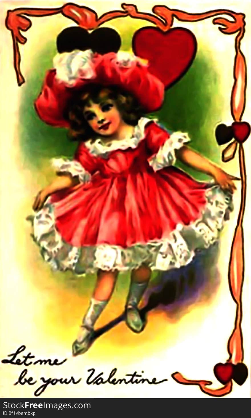 Vintage Valentine Let me be your valentine little girl