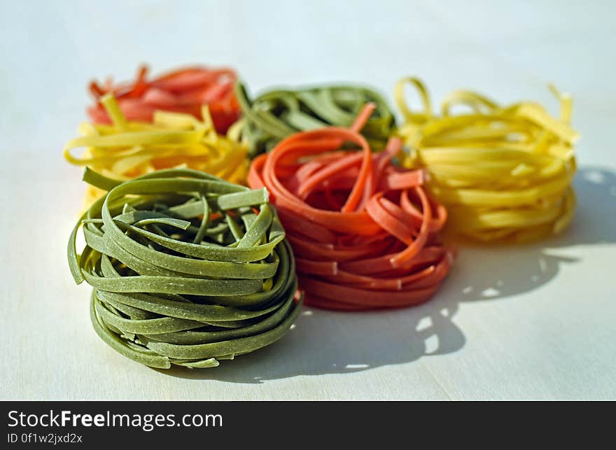 Green Orange and Yellow Pasta