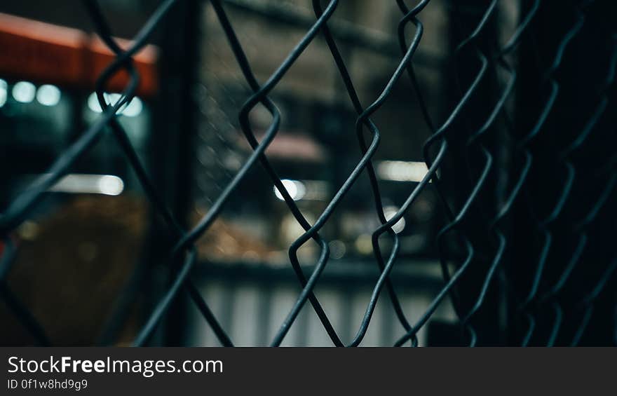 Closeup of a chain link fence.