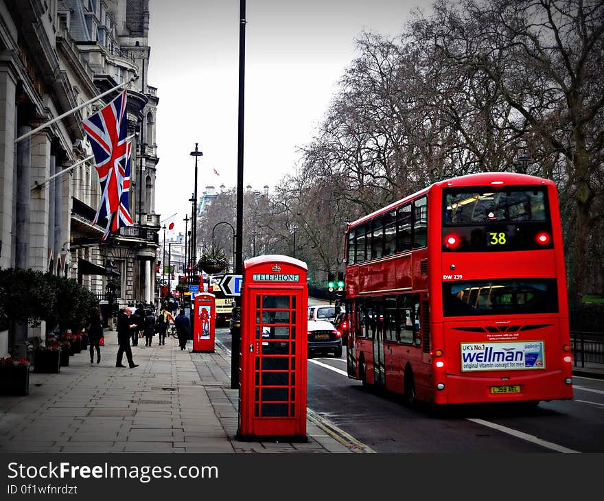 Selective Photo of 2 Deck Bus Near People