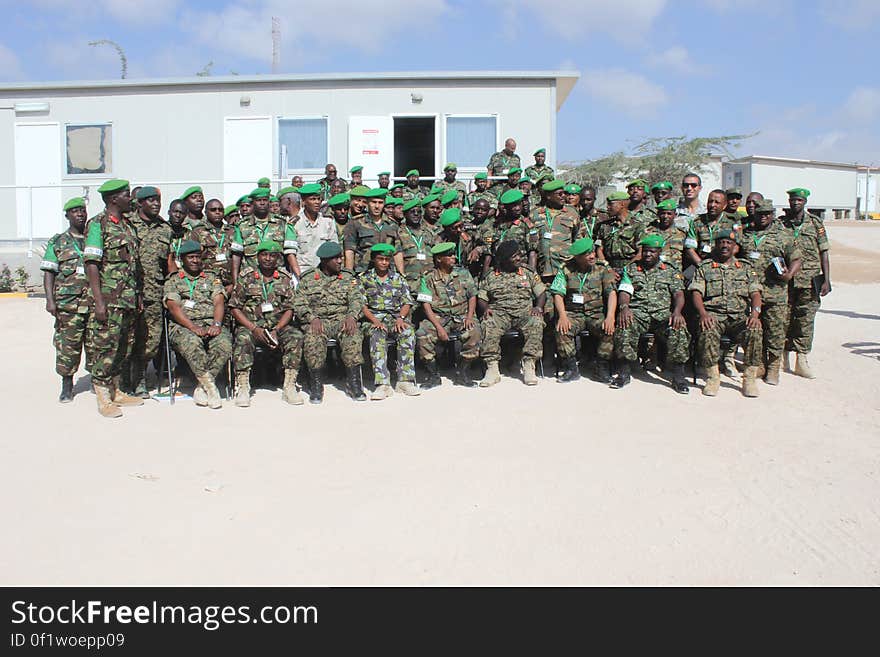 Senior military officers of the African Union Mission in Somalia &#x28;AMISOM&#x29; in a group photo with the visiting Chief of Defence Forces of the Uganda Peoples Defence Forces, Gen. Katumba Wamala, in Mogadishu, Somalia on January 03, 2017. AMISOM Photo / Raymond Baguma. Senior military officers of the African Union Mission in Somalia &#x28;AMISOM&#x29; in a group photo with the visiting Chief of Defence Forces of the Uganda Peoples Defence Forces, Gen. Katumba Wamala, in Mogadishu, Somalia on January 03, 2017. AMISOM Photo / Raymond Baguma