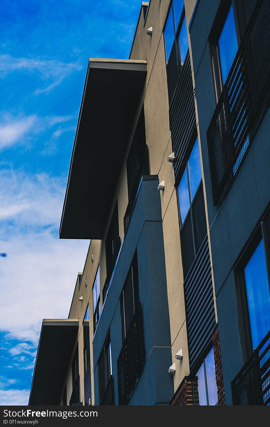 The facade of an apartment building.