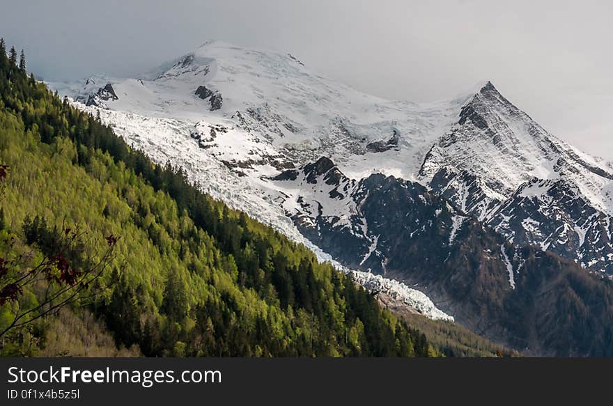 Classical Chamonix view. Unfortunately, it was cloudy that day and we couldn&#x27;t see Mont Blanc we I was lucky enough to get Bossons Glacier highlighted by sun in the last minutes before the down. Classical Chamonix view. Unfortunately, it was cloudy that day and we couldn&#x27;t see Mont Blanc we I was lucky enough to get Bossons Glacier highlighted by sun in the last minutes before the down.