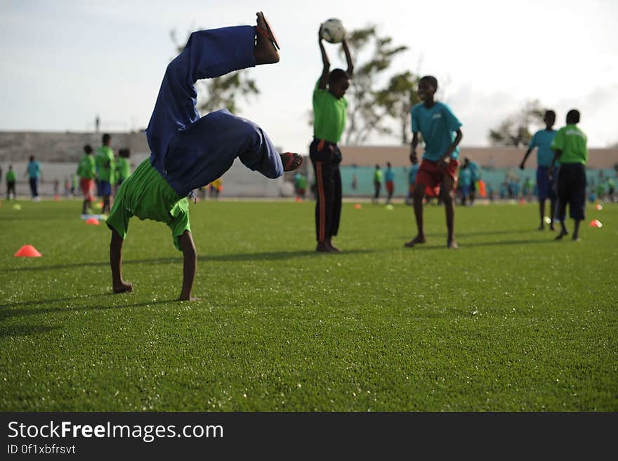 Children have fun at the FIFA Football Festival in Mogadishu, Somalia, on August 19. FIFA, having had no presence in Somalia for the last 26 years, today held its first training session in Mogadishu since the country fell into civil war. Illegal under al Shabab, football has made a huge comeback in Somalia, with Mogadishu&#x27;s streets literally filling up with children each afternoon as they come out to play the game. AU UN IST PHOTO / TOBIN JONES. Children have fun at the FIFA Football Festival in Mogadishu, Somalia, on August 19. FIFA, having had no presence in Somalia for the last 26 years, today held its first training session in Mogadishu since the country fell into civil war. Illegal under al Shabab, football has made a huge comeback in Somalia, with Mogadishu&#x27;s streets literally filling up with children each afternoon as they come out to play the game. AU UN IST PHOTO / TOBIN JONES.