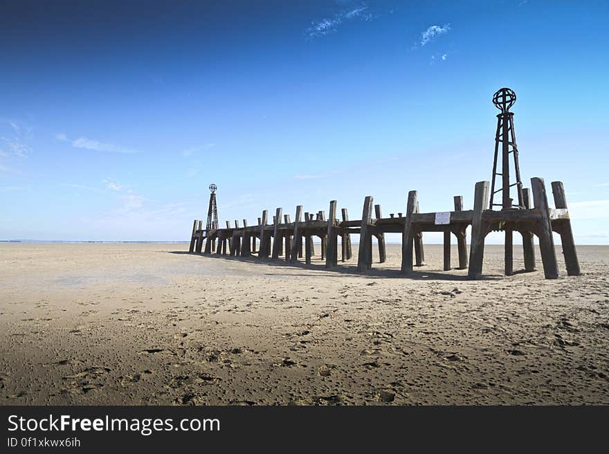 Here is a photograph of the remains of St Annes pier landing jetty. Located in St Annes, Lancashire, England, UK.