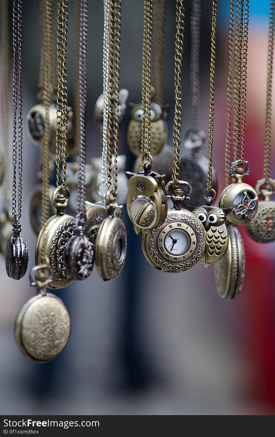 Assorted Gold Round Pocket Watches