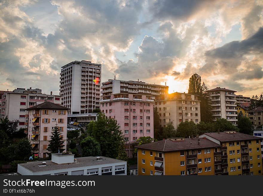 High Rise Buildings during Sunset