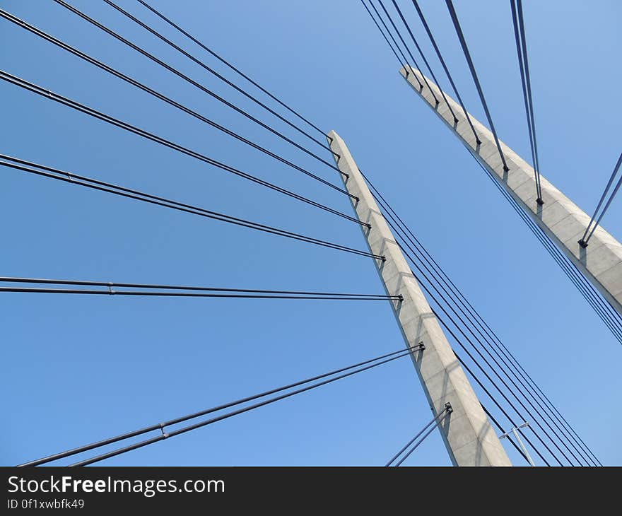 Low Angle Photography of Cable Railings at Daytime