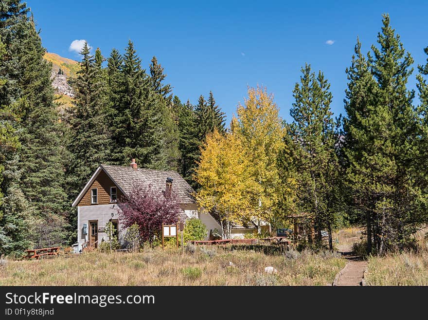 A small countryside house in the forest. A small countryside house in the forest.