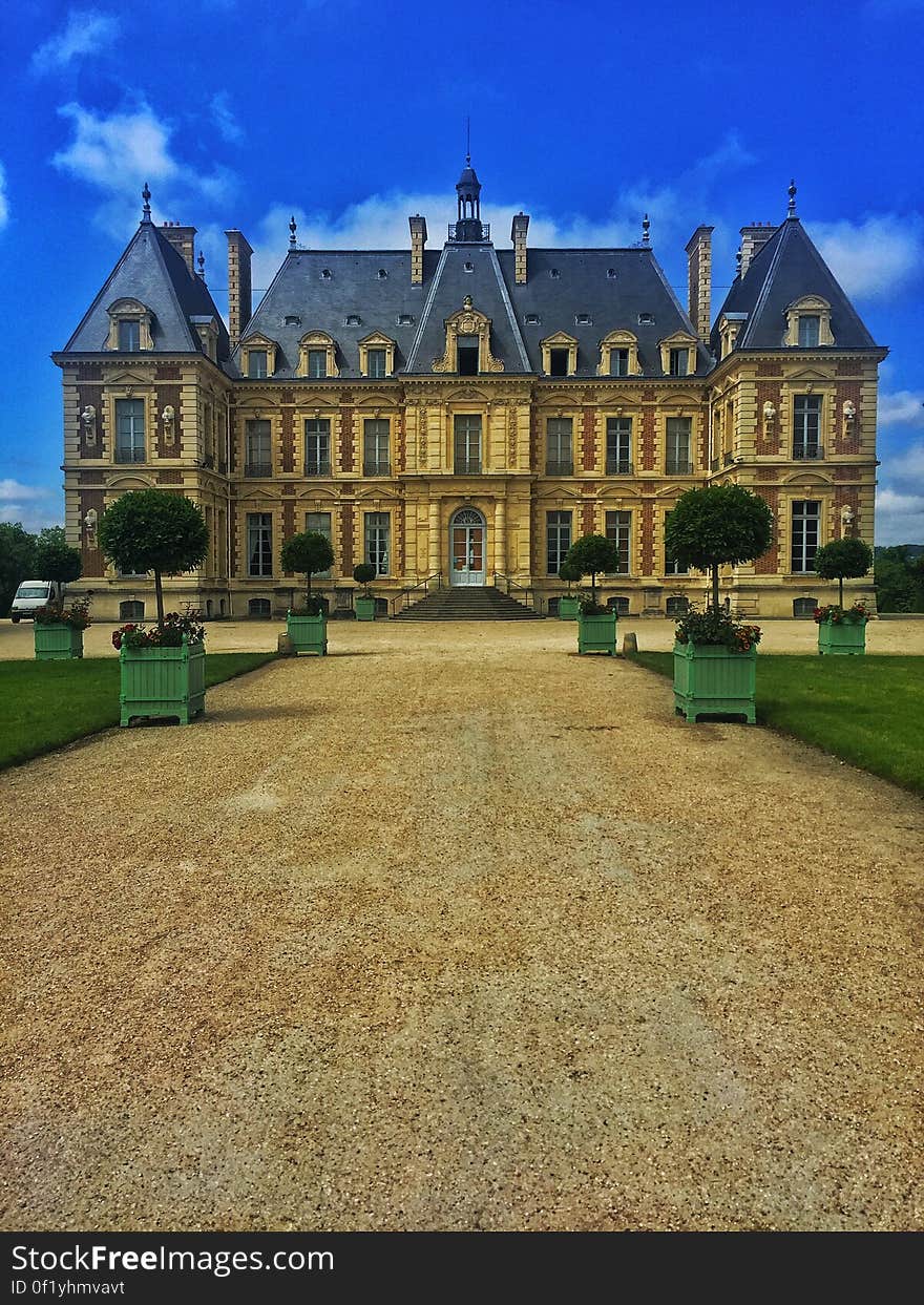 A countryside mansion or a manor house.