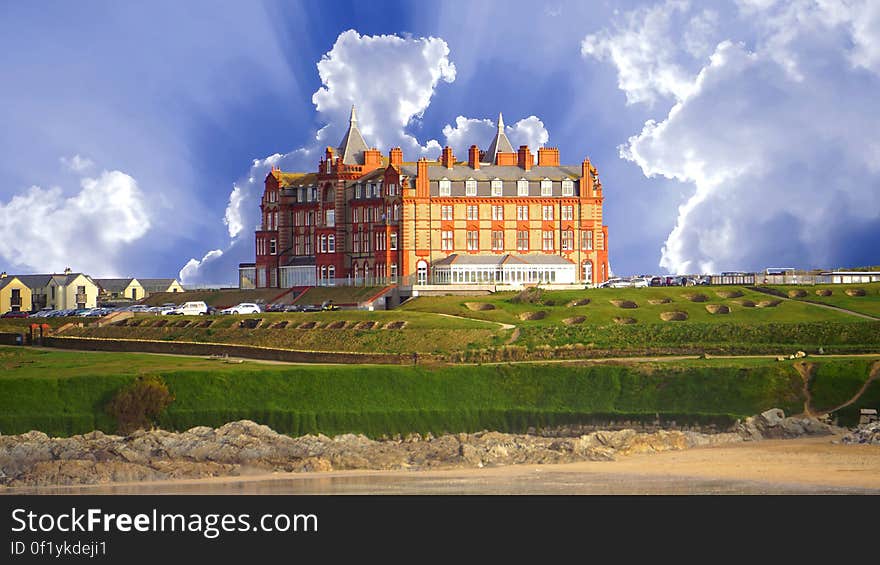 The Headland Hotel in Newquay, Cornwall, England. The Headland Hotel in Newquay, Cornwall, England.