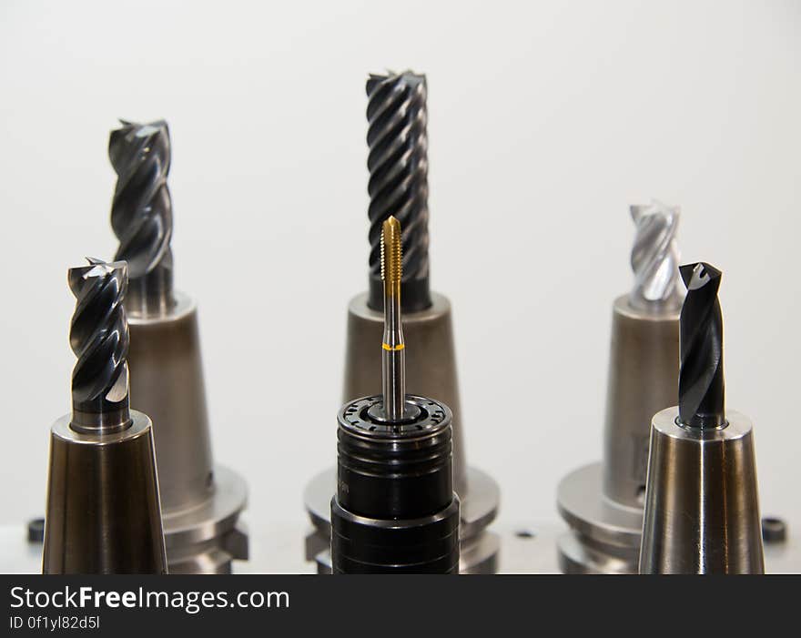 Close Up Photo of Black Metal Drill Bit