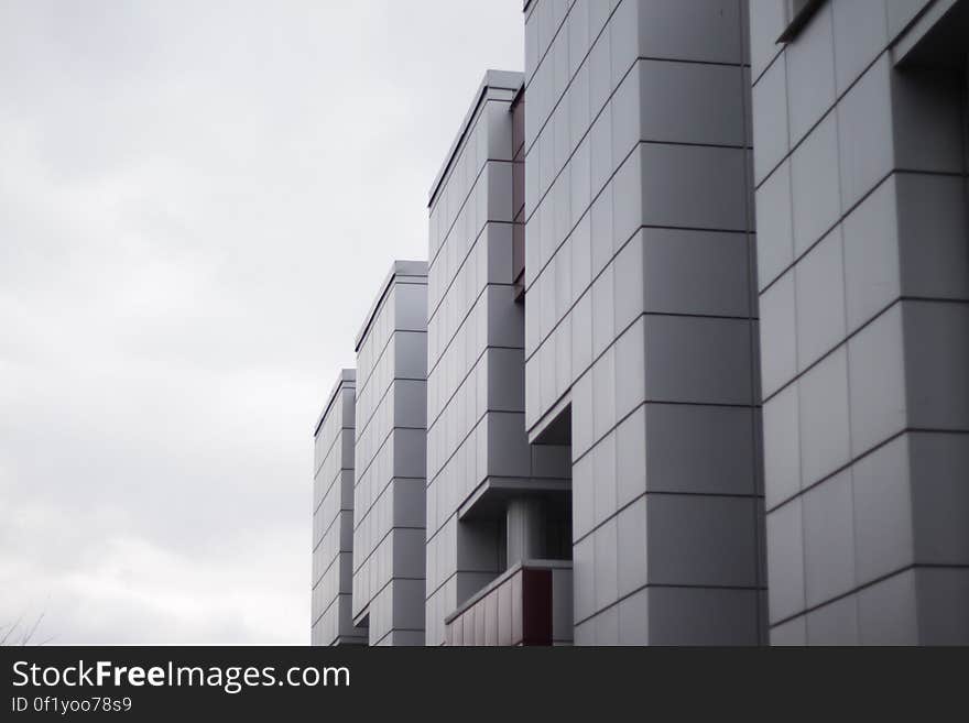 A close up of a building consisting of block. A close up of a building consisting of block