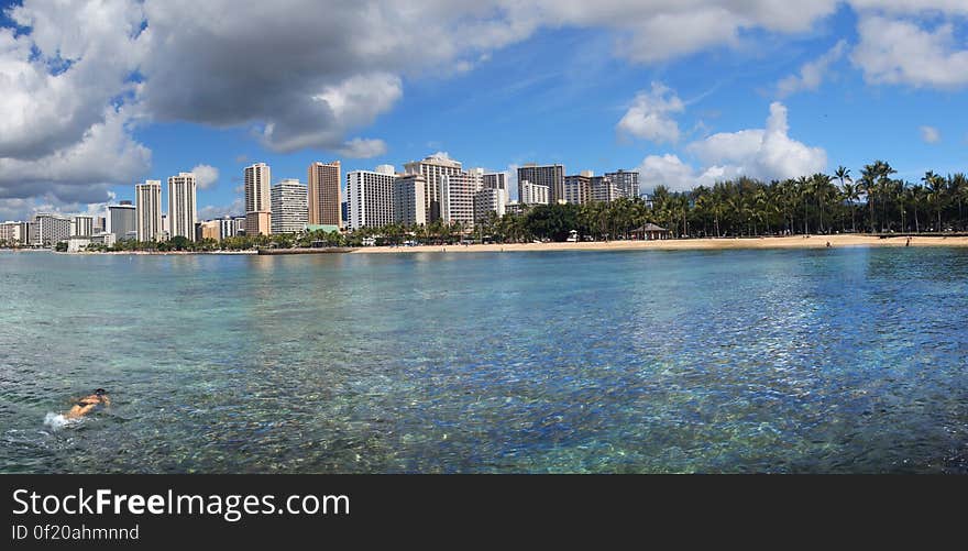 The area was a retreat for Hawaiian royalty in the 1800s who enjoyed surfing there on early forms of longboards.[5] A few small hotels opened in the 1880s. In 1893, Greek-American George Lycurgus leased the guest house of Allen Herbert and renamed it the &#x22;Sans Souci&#x22; &#x28;French for &#x22;without worries&#x22;&#x29; creating one of the first beach resorts. Later that year Robert Louis Stevenson stayed at the resort; subsequently it became a popular destination for tourists from the mainland. The area was a retreat for Hawaiian royalty in the 1800s who enjoyed surfing there on early forms of longboards.[5] A few small hotels opened in the 1880s. In 1893, Greek-American George Lycurgus leased the guest house of Allen Herbert and renamed it the &#x22;Sans Souci&#x22; &#x28;French for &#x22;without worries&#x22;&#x29; creating one of the first beach resorts. Later that year Robert Louis Stevenson stayed at the resort; subsequently it became a popular destination for tourists from the mainland.