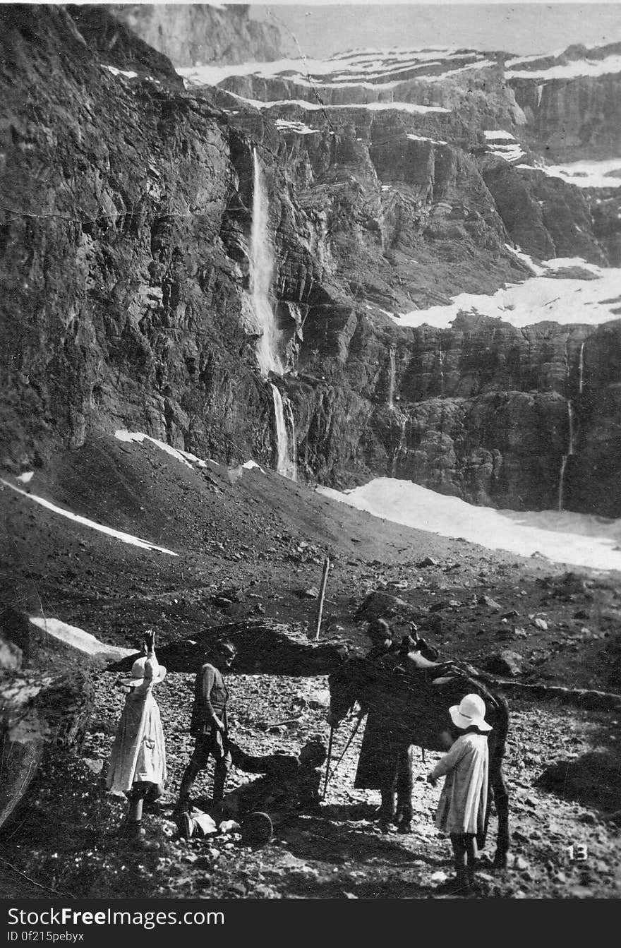 a rest near a waterfall