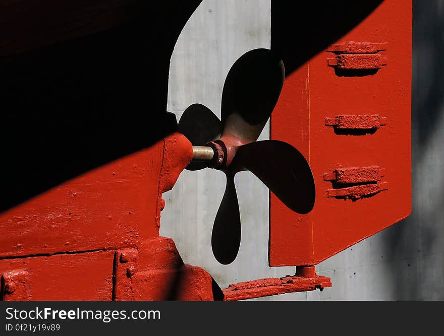 A propeller is a type of fan that transmits power by converting rotational motion into thrust. A pressure difference is produced between the forward and rear surfaces of the airfoil-shaped blade, and a fluid &#x28;such as air or water&#x29; is accelerated behind the blade. A propeller is a type of fan that transmits power by converting rotational motion into thrust. A pressure difference is produced between the forward and rear surfaces of the airfoil-shaped blade, and a fluid &#x28;such as air or water&#x29; is accelerated behind the blade.