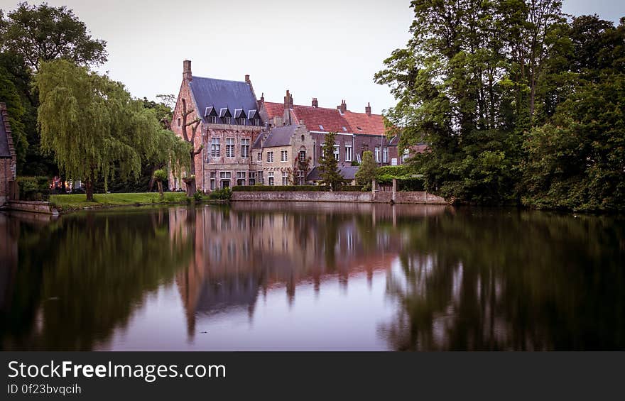 Reflection of Houses in Lake