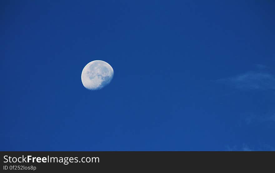 Blue Sky during Quarter Moon