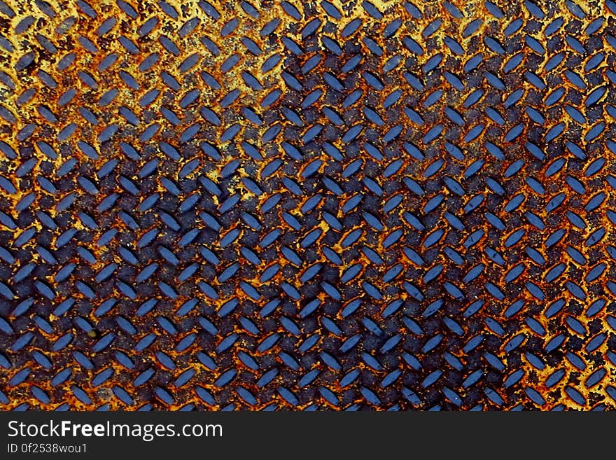 blue-and-yellow metal pattern