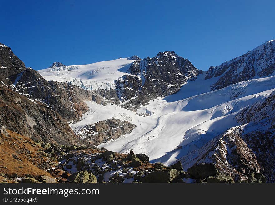 Snow Capped Mountains in Daytime