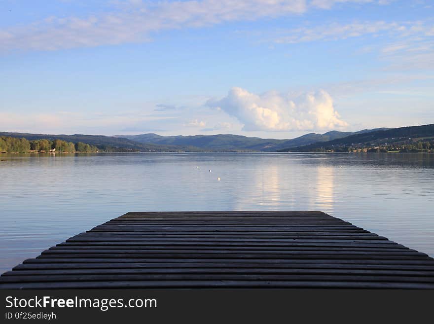 A lake viewed from a jetty. A lake viewed from a jetty.