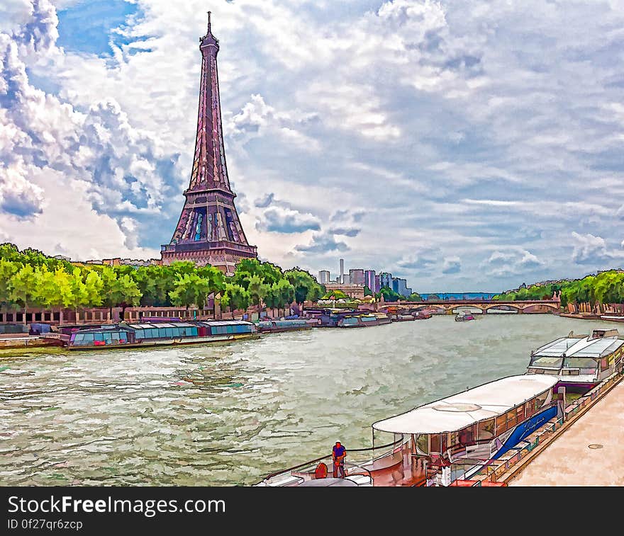 I thought I&#x27;d try something different with this image so I processed it with Topaz Simplify to give it a watercolour effect. This was taken from the Passerelle Debilly, a foot bridge that crosses the Seine. I thought I&#x27;d try something different with this image so I processed it with Topaz Simplify to give it a watercolour effect. This was taken from the Passerelle Debilly, a foot bridge that crosses the Seine.