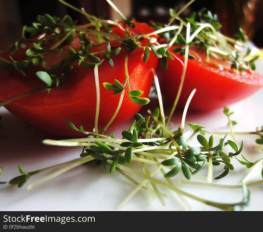 Red Food and Leaf Vegetable