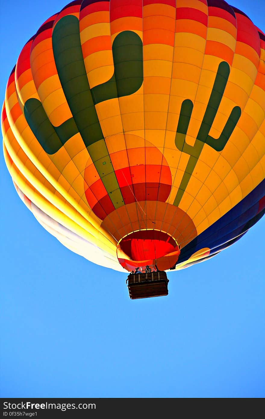 Orange Blue Yellow and Green Hot Air Balloon