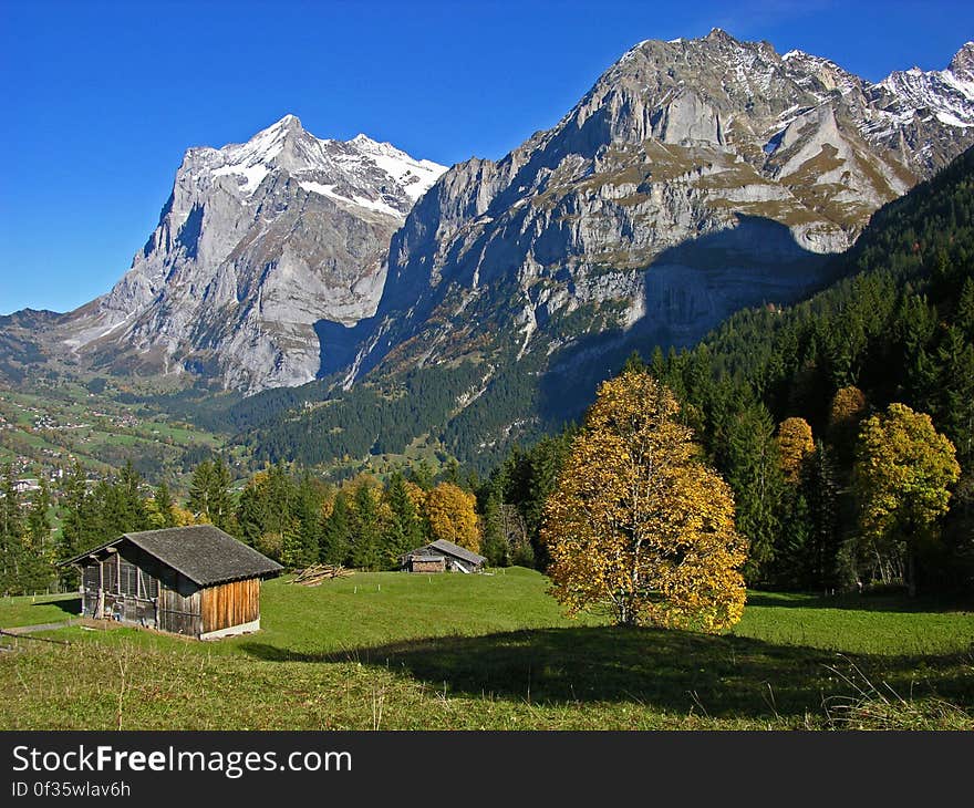 A mountain landscape from the Swiss countryside.