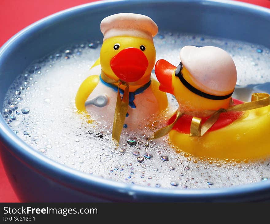 Two Rubber Ducks on Water