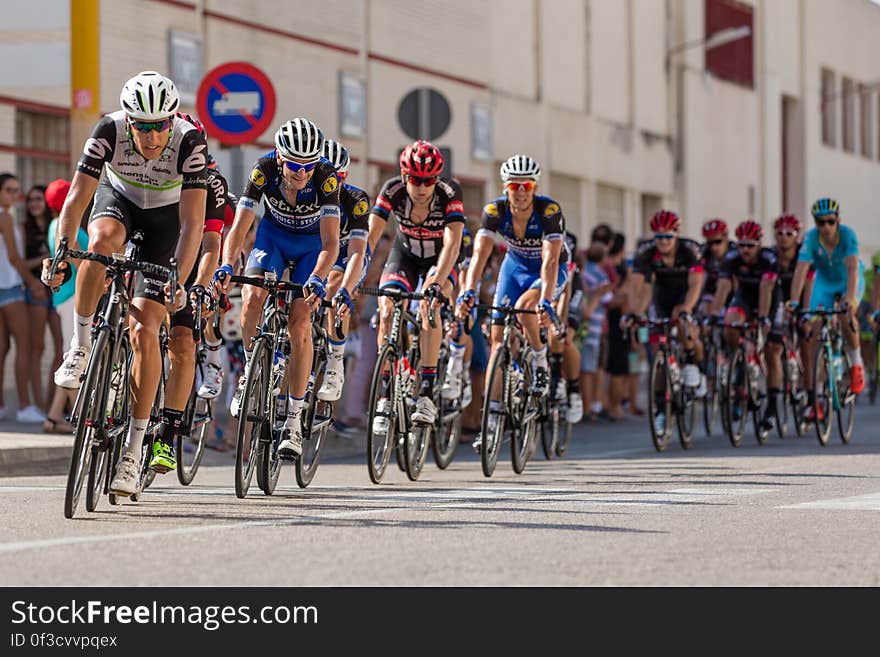 Panoramic View of People in Bicycles