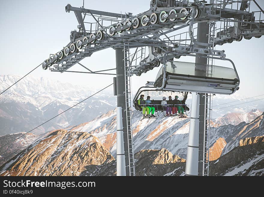 Overhead Cable Car Against Sky