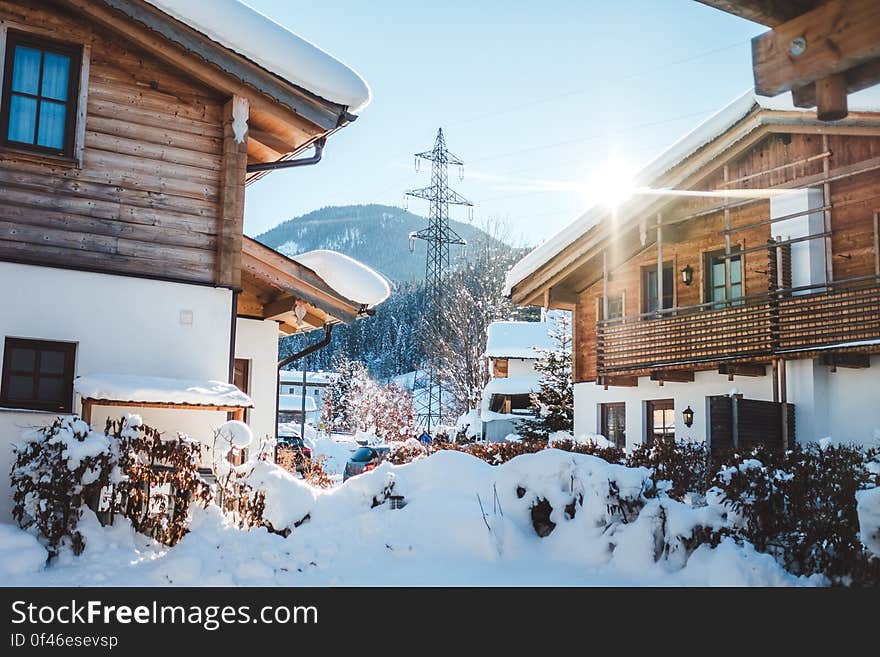 Houses in City during Winter