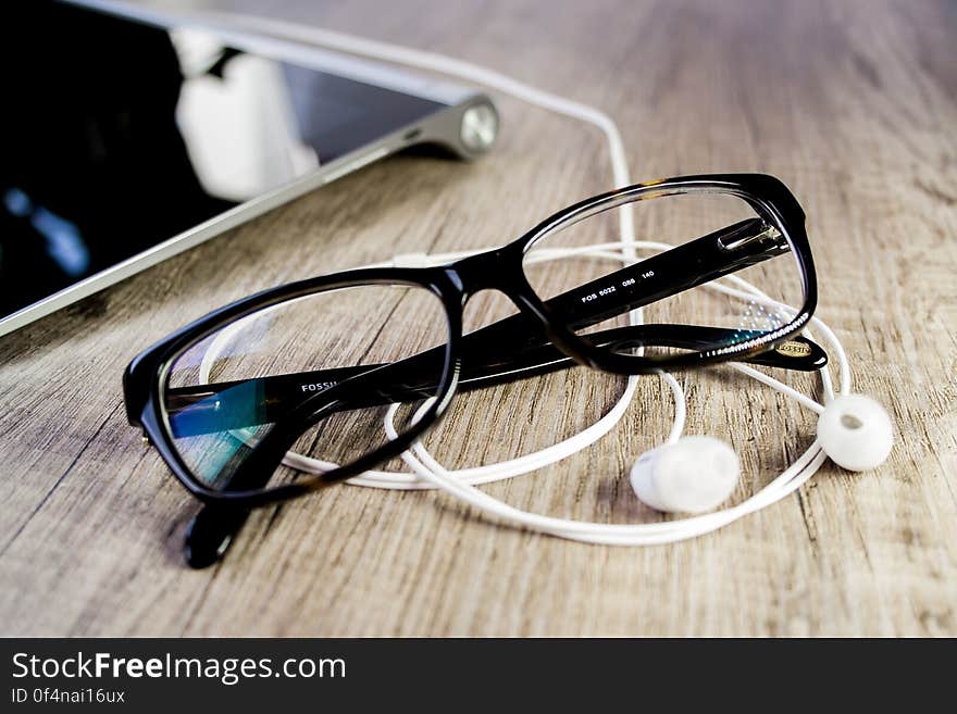 Close-up of Eyeglasses on Table