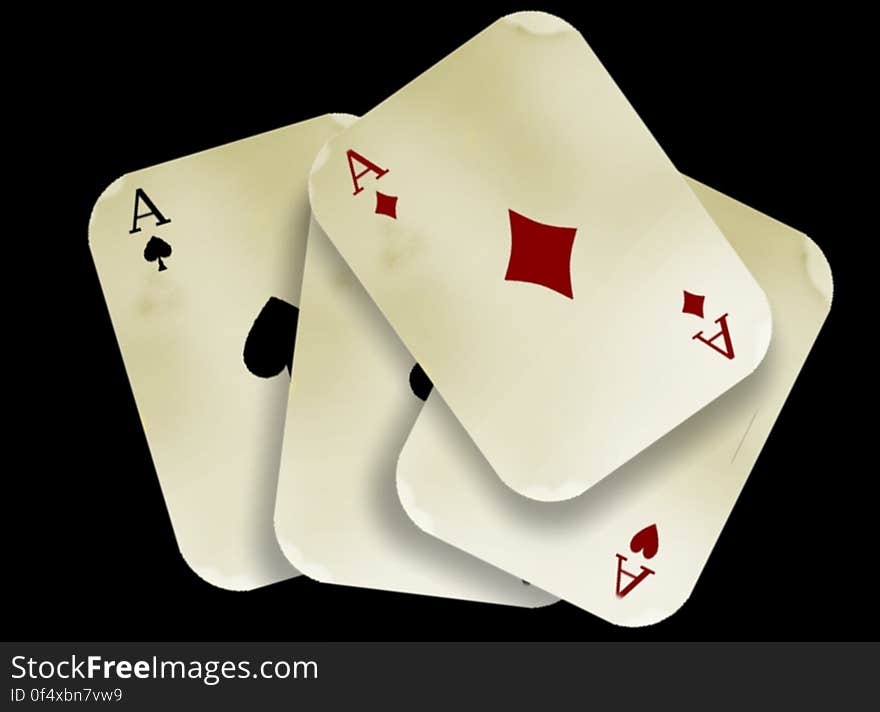 Poker playing cards - aces. Poker playing cards - aces