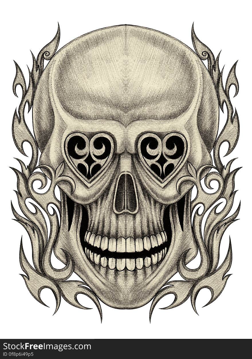 Art skull tattoo.