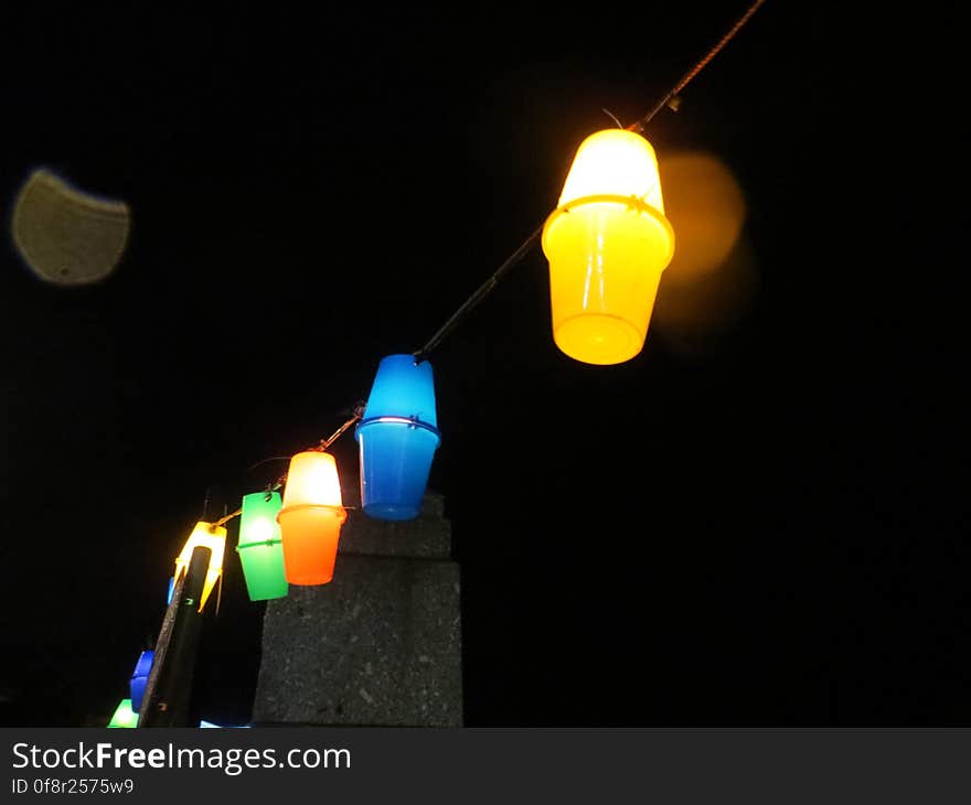 Christmas lights from 2014/15 at Mousehole, Cornwall.