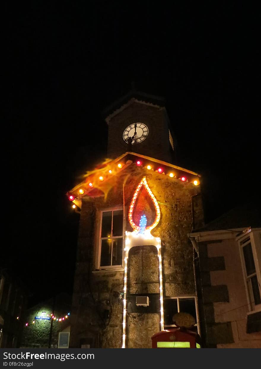 Christmas lights from 2014/15 at Mousehole, Cornwall.