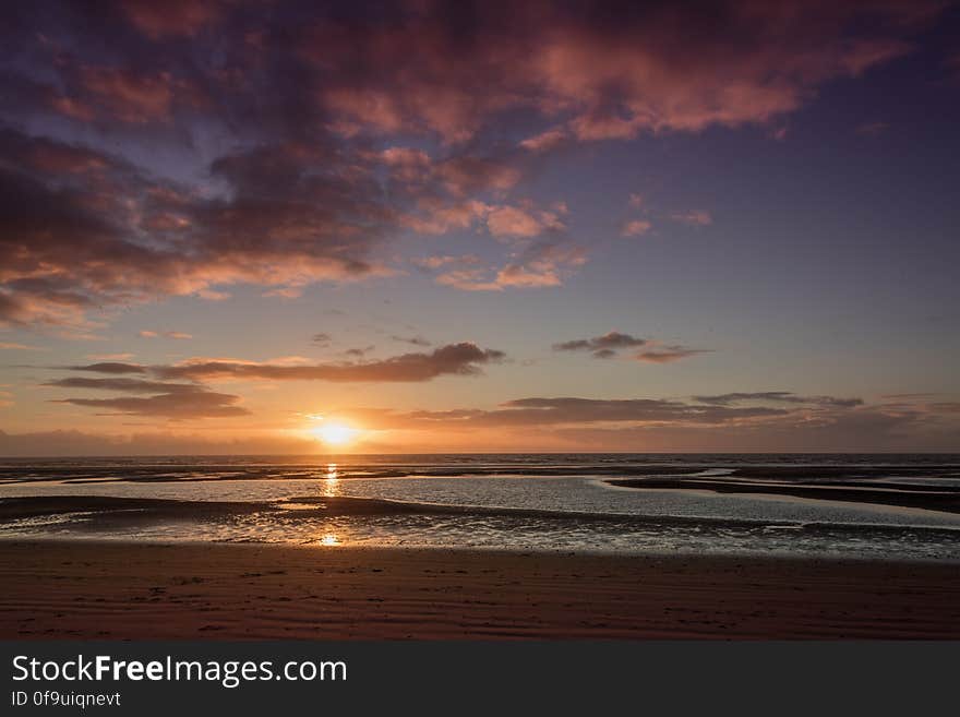 Here is a sunset photograph taken from the beach in Blackpool. Located in Blackpool, Lancashire, England, UK. Here is a sunset photograph taken from the beach in Blackpool. Located in Blackpool, Lancashire, England, UK.