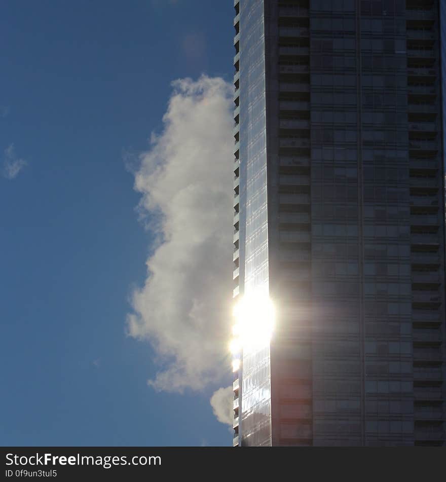 The morning sun reflected off a skyscraper in downtown Toronto. The morning sun reflected off a skyscraper in downtown Toronto.
