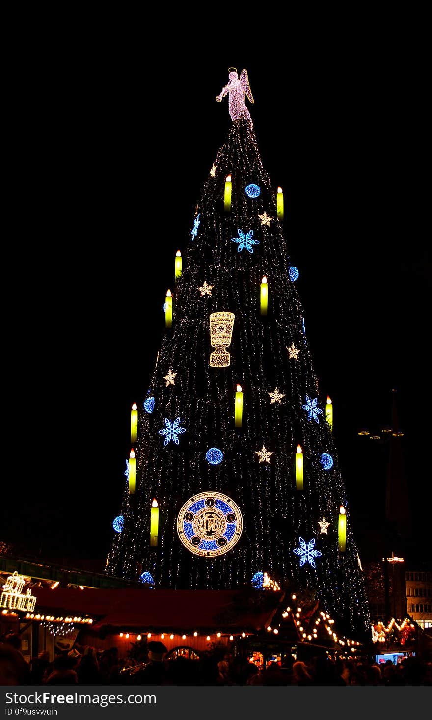 The christmas tree at the center of the christmas market here in Dortmund, Germany. Since our team won the german soccer cup again they decorated it with soccer related ornaments. It&#x27;s not doing much for me though since I&#x27;m not a soccer fan. Still pretty impressive though!. The christmas tree at the center of the christmas market here in Dortmund, Germany. Since our team won the german soccer cup again they decorated it with soccer related ornaments. It&#x27;s not doing much for me though since I&#x27;m not a soccer fan. Still pretty impressive though!