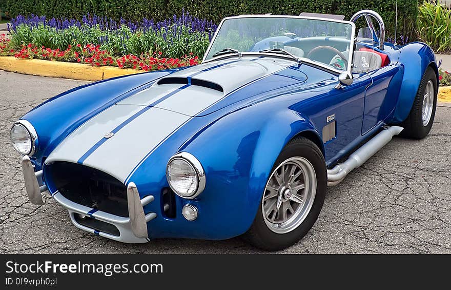 Blue and Gray Convertible Car