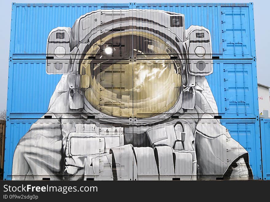 Astronaut Graffiti on Semi-Trailers