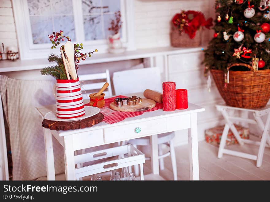 Christmas Decorations on Table