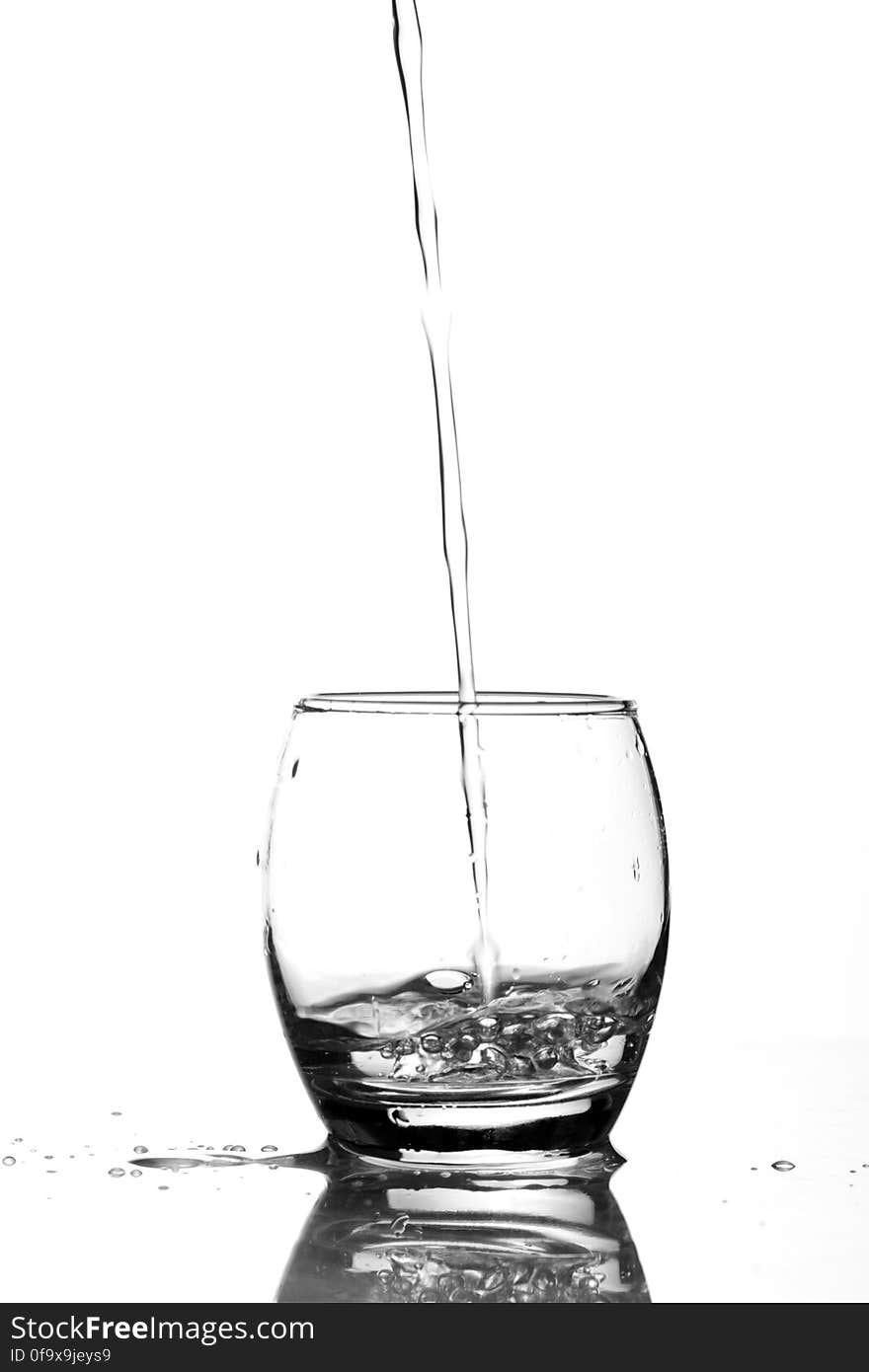 Close-up of Water Pouring in Glass