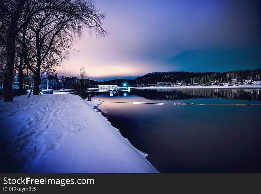 Scenic View of Landscape Against Sky at Night