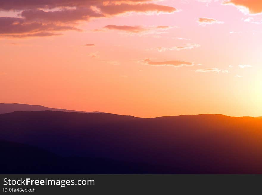 Silhouette of Mountain during Sunrise