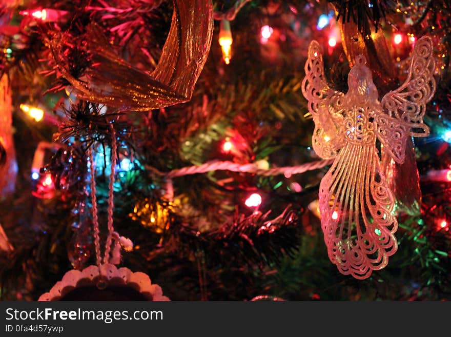 Angel Ornament in a Christmas Tree