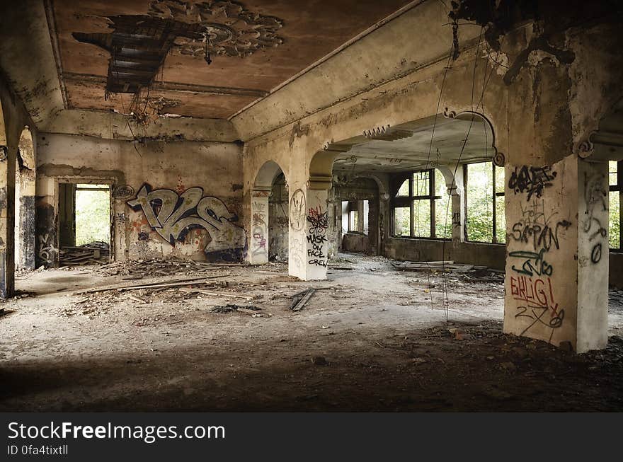 Abandoned Building Full of Graffiti